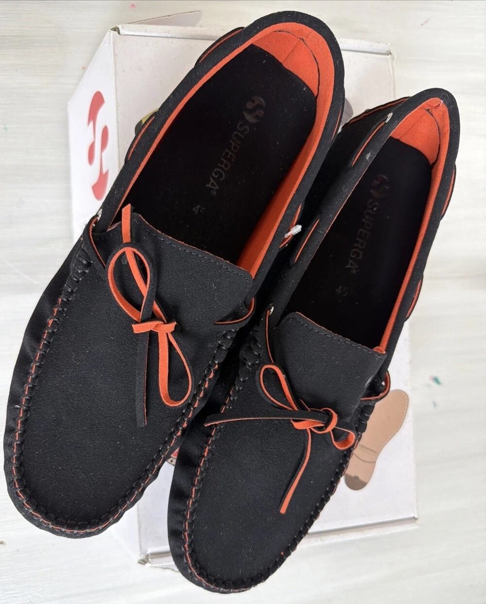 NWT Superga 941 Black & Orange Men’s Driving Loafers- USA Size 11.5